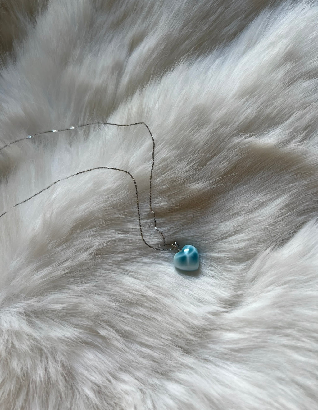 Larimar Herz Halskette