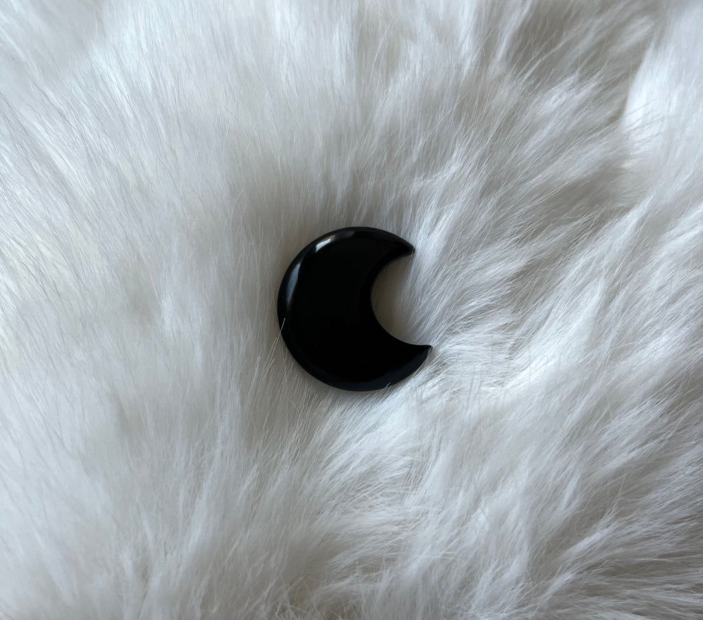Schwarze Obsidian Mondform