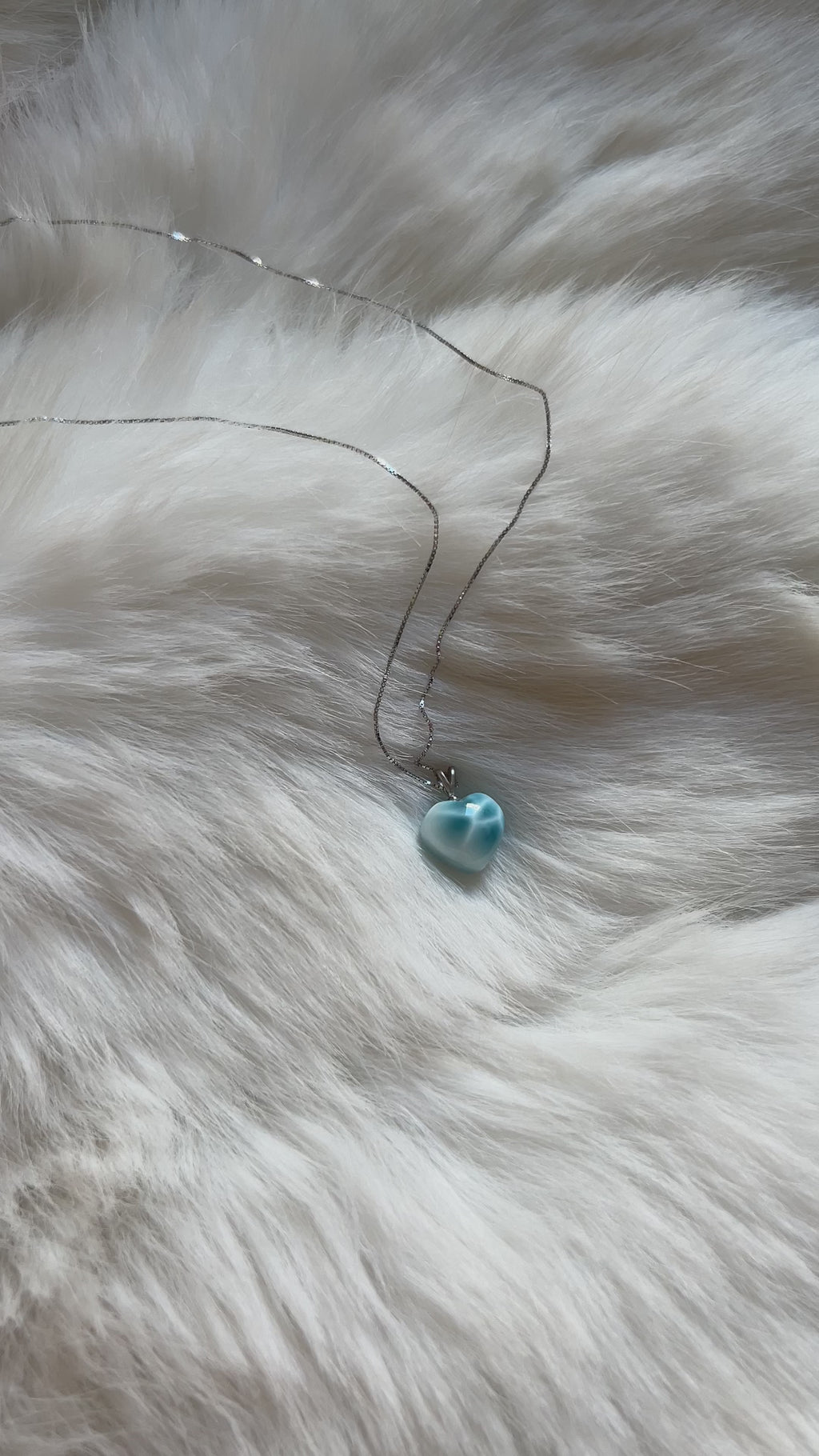 Larimar Herz Halskette