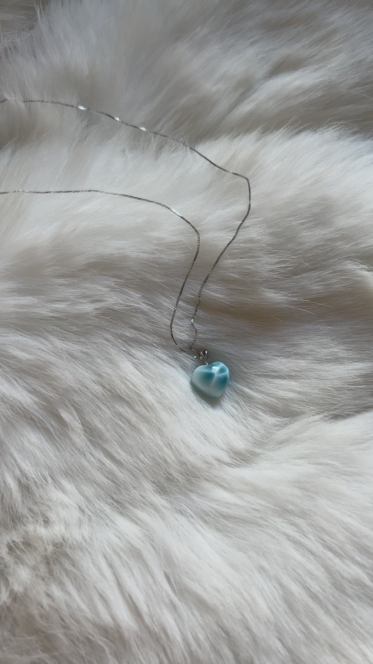 Larimar Herz Halskette